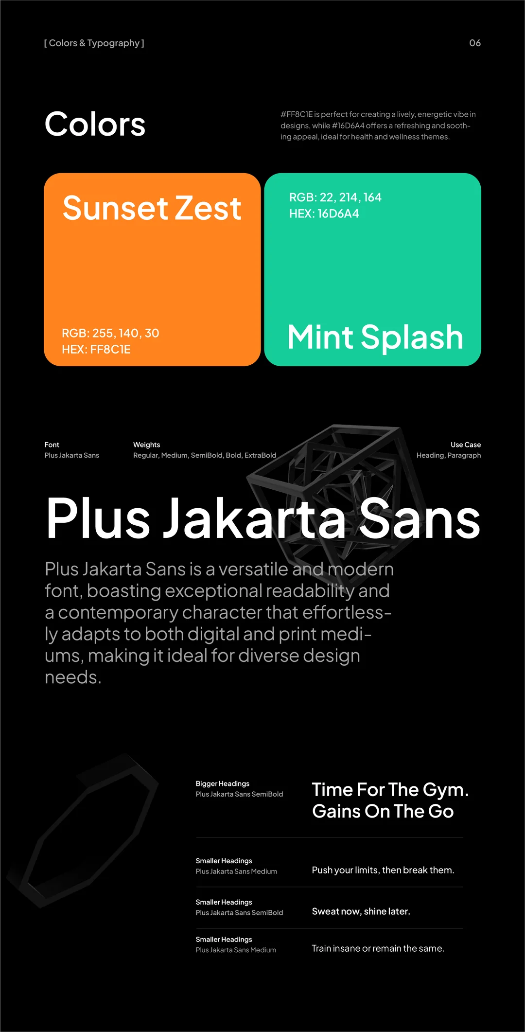 Colors and type: Sunset Zest orange and Mint Splash green, set in Plus Jakarta Sans.